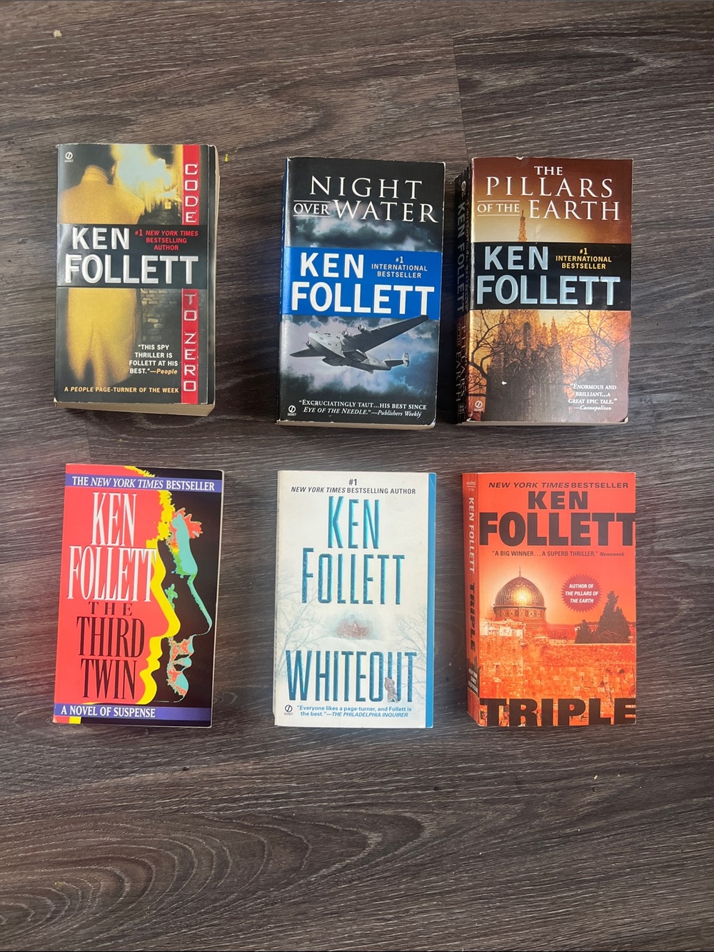 Ken Follett Paperback Book Lot - Assorted Covers (6)